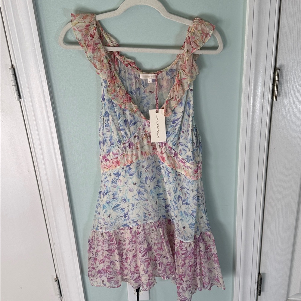 LoveShackFancy Silk Seneca Floral Dress Size 8